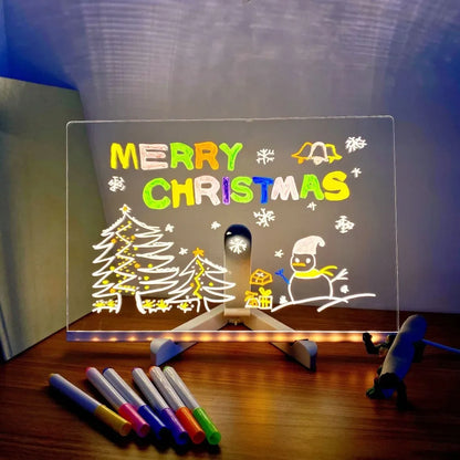 Planche à dessin LED pour une créativité lumineuse avec 7 Stylos Colorés