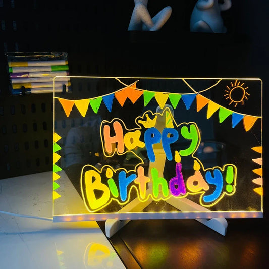 Planche à dessin LED pour une créativité lumineuse avec 7 Stylos Colorés