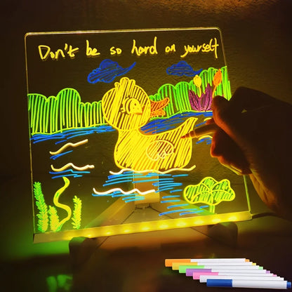 Planche à dessin LED pour une créativité lumineuse avec 7 Stylos Colorés