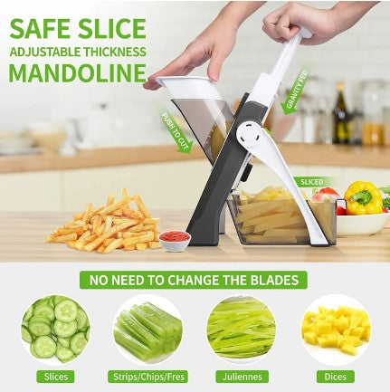 Mandoline Trancheuse et Hachoir Multifonctionnel tout en 1