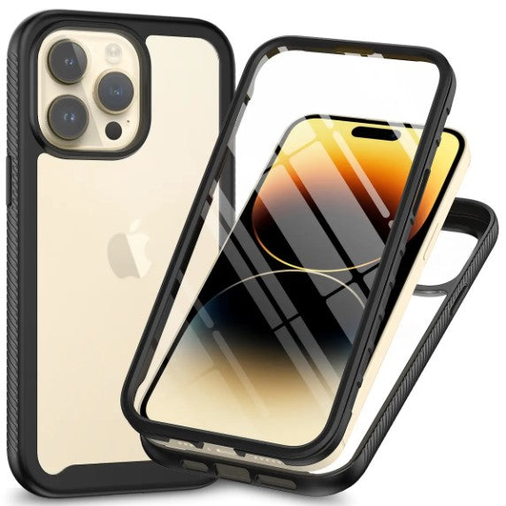 Coque 360° Complète pour iPhone avec Protecteur d'Écran en Verre Trempé