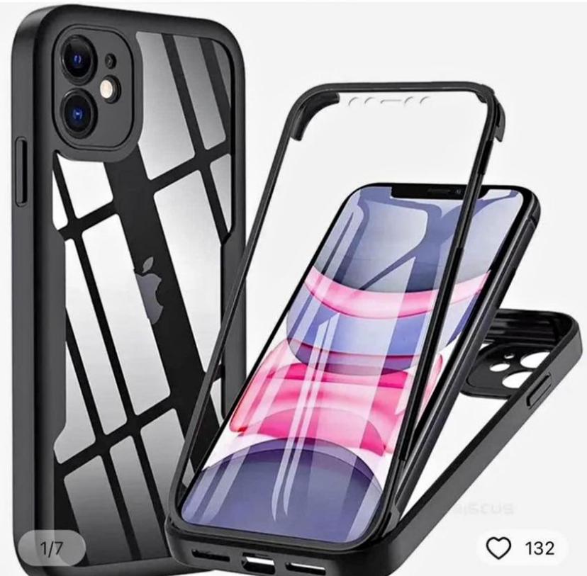 Coque 360° Complète pour iPhone avec Protecteur d'Écran en Verre Trempé