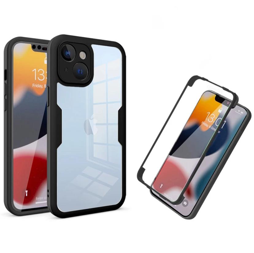 Coque 360° Complète pour iPhone avec Protecteur d'Écran en Verre Trempé