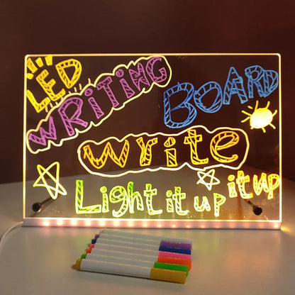Planche à dessin LED pour une créativité lumineuse avec 7 Stylos Colorés